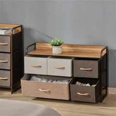 5-Bin Dresser Chest for Laundry Room, Entryway, Closet – Multicolored