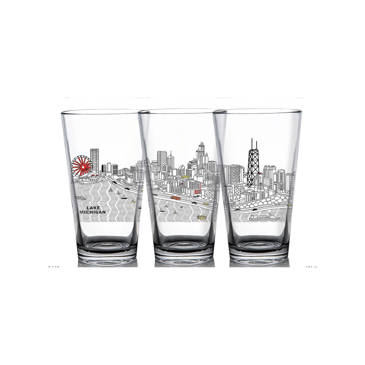 Chicago Pint Glass Set – Premium Embossed Glassware for Everyday Use