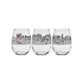 Chicago Embossed Stemless Wine Glass Set