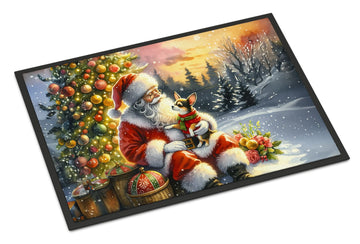 Chihuahua and Santa Claus Christmas Doormat