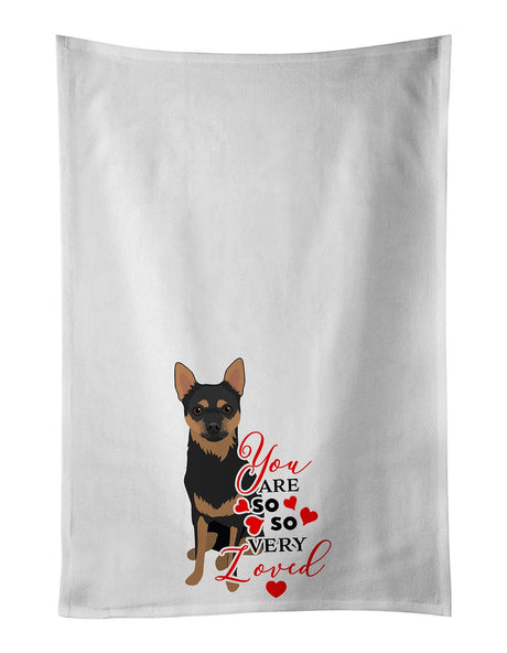 So Loved Black-and-Tan Chihuahua Kitchen Towels