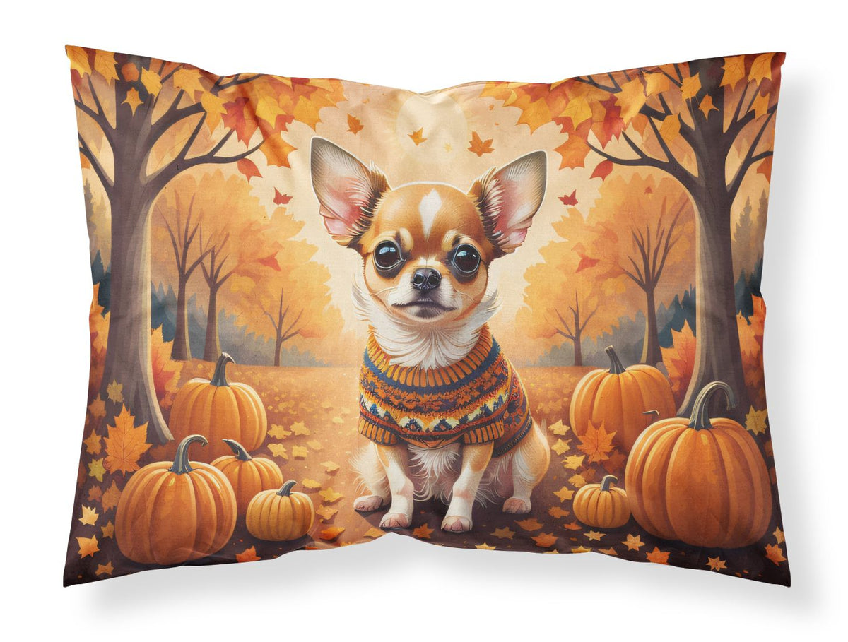 Chihuahua Fall Standard Pillowcase Lightweight Super Soft Easy Care Decorative Artwork