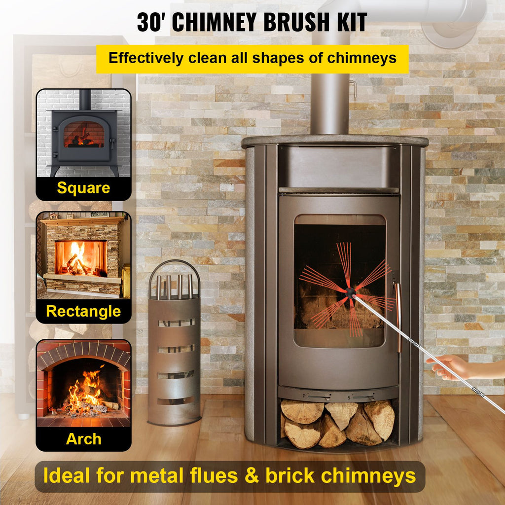 VEVOR Rotary Chimney Sweep Kit with Flexible Brush Head