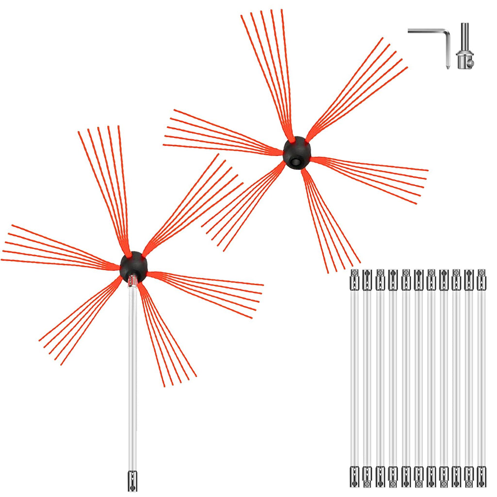 Rotary Chimney Sweep Kit for Manual or Drill Use