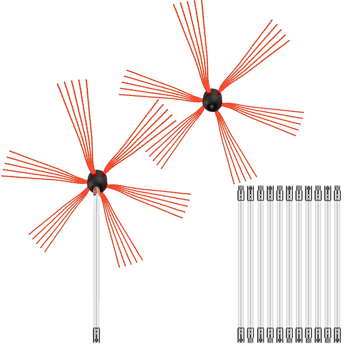 Rotary Chimney Sweep Kit for Manual or Drill Use