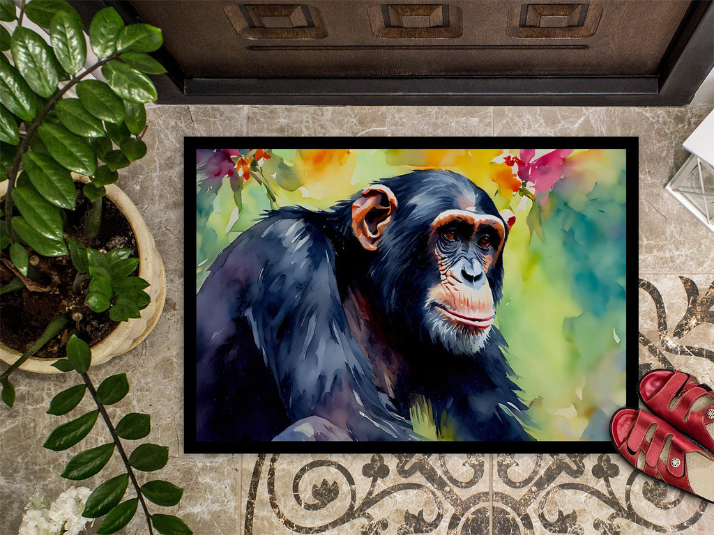 Chimpanzee Artwork Indoor-Outdoor Doormat