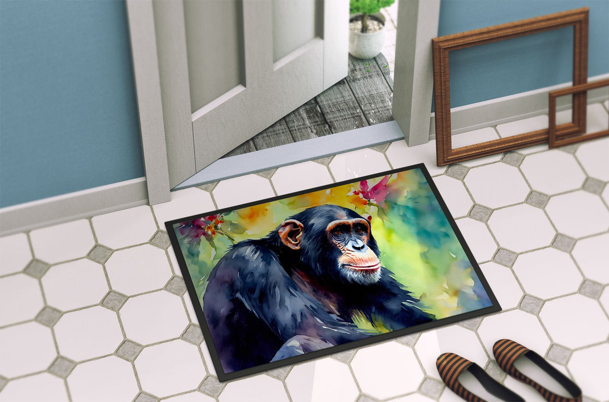 Chimpanzee Artwork Indoor-Outdoor Doormat