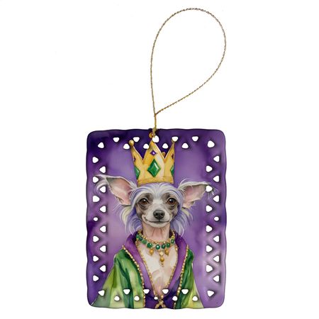 Chinese Crested King of Mardi Gras Keepsake Ornament