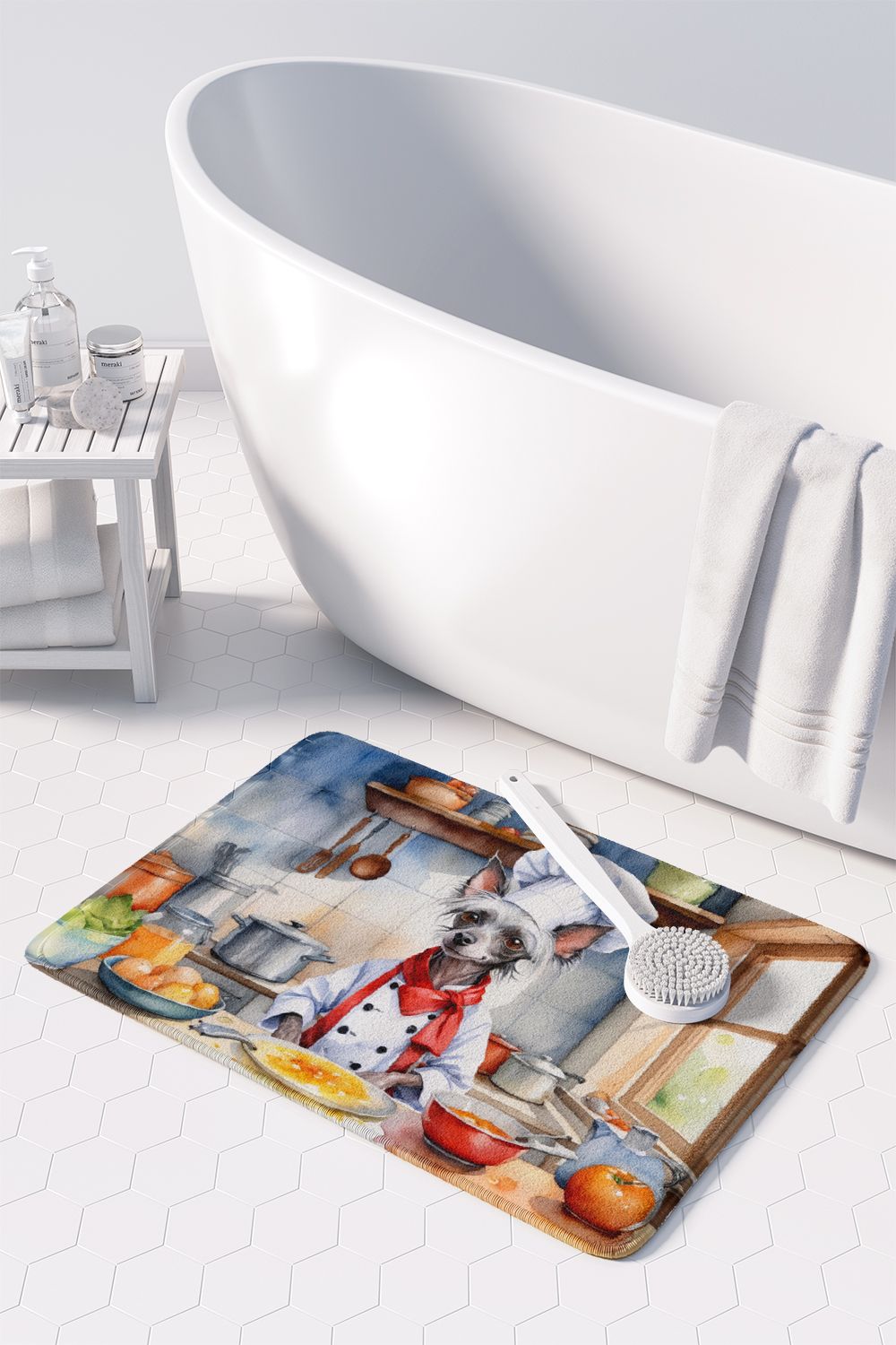 Chinese Crested Chef Memory Foam Kitchen Mat