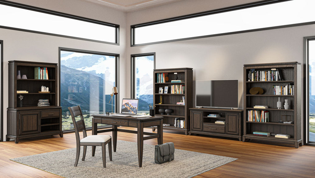 Chocolate Traditional Six- Bookcase for Home or Office