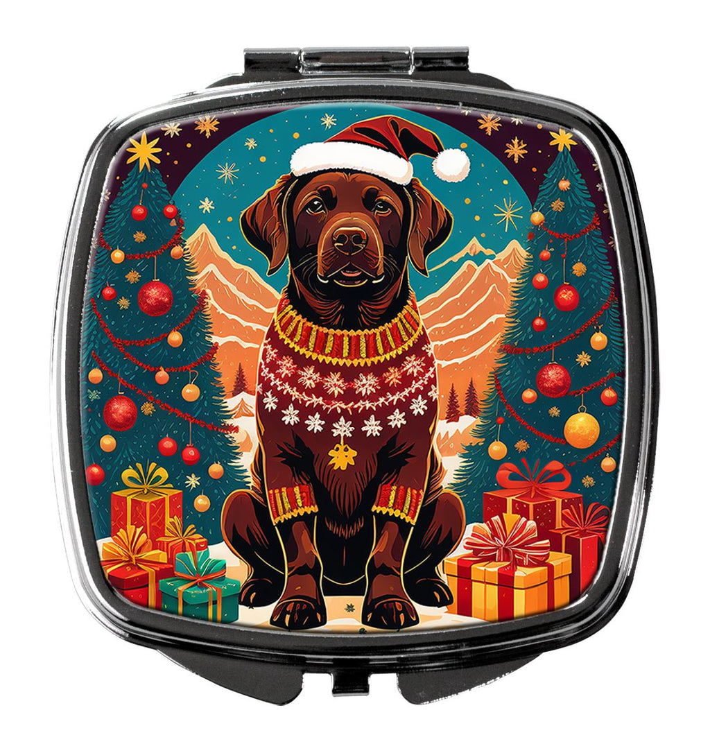Chocolate Labrador Christmas Compact Mirror