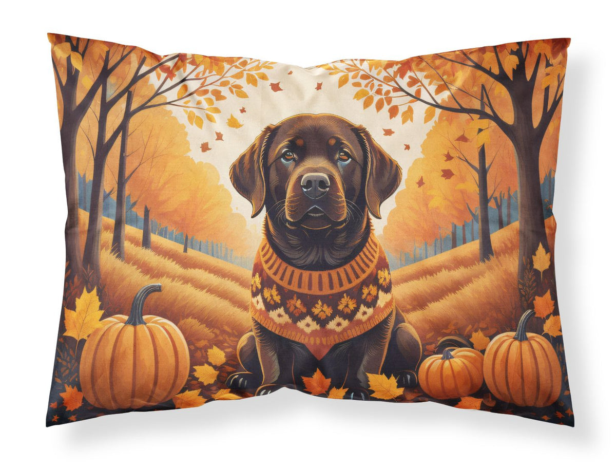 Chocolate Labrador Retriever Fall Pillowcase