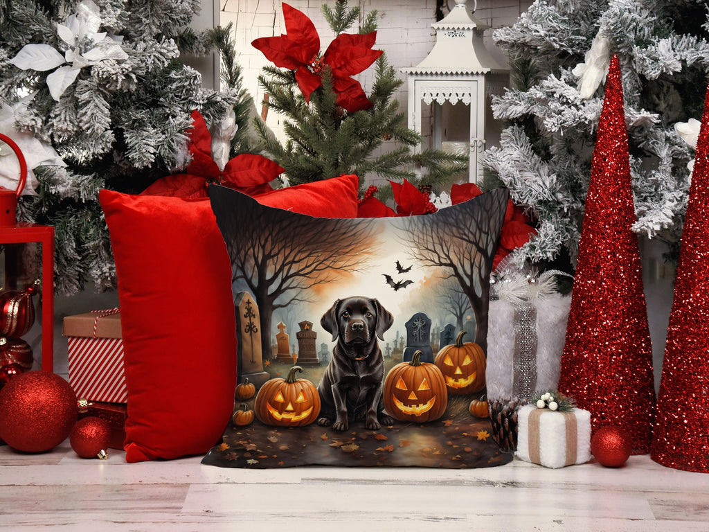Chocolate Labrador Halloween Decorative Pillow