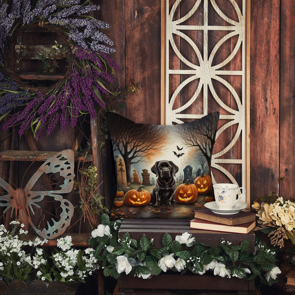 Chocolate Labrador Halloween Decorative Pillow