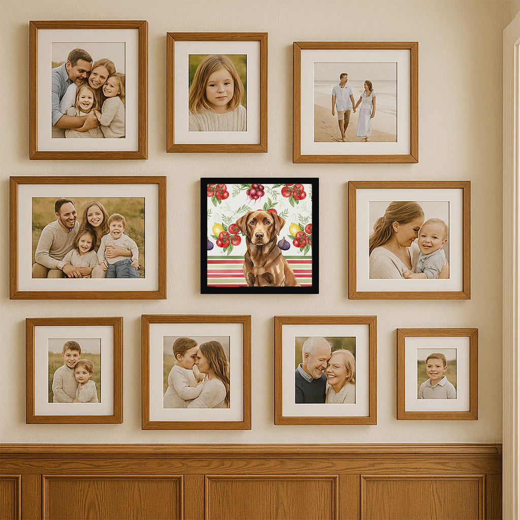 Chocolate Labrador Retriever Vegetables Framed Wall Art