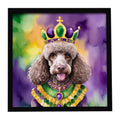 Chocolate Poodle King of Mardi Gras Framed Art