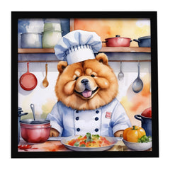 Chow Chow The Chef Framed Metal Print Bathroom, Kitchen, Office, Home Decor Wall Art Ready to Hang