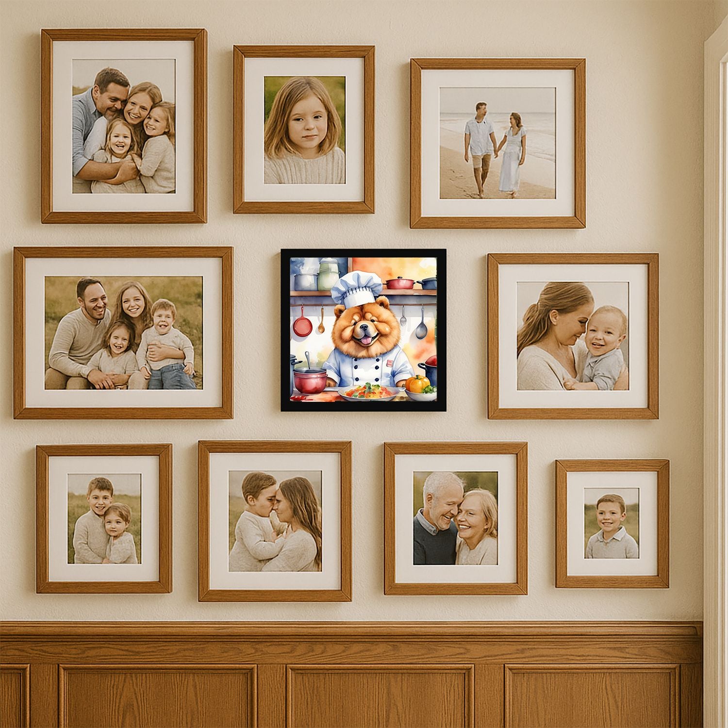 Chow Chow The Chef Framed Metal Print Bathroom, Kitchen, Office, Home Decor Wall Art Ready to Hang