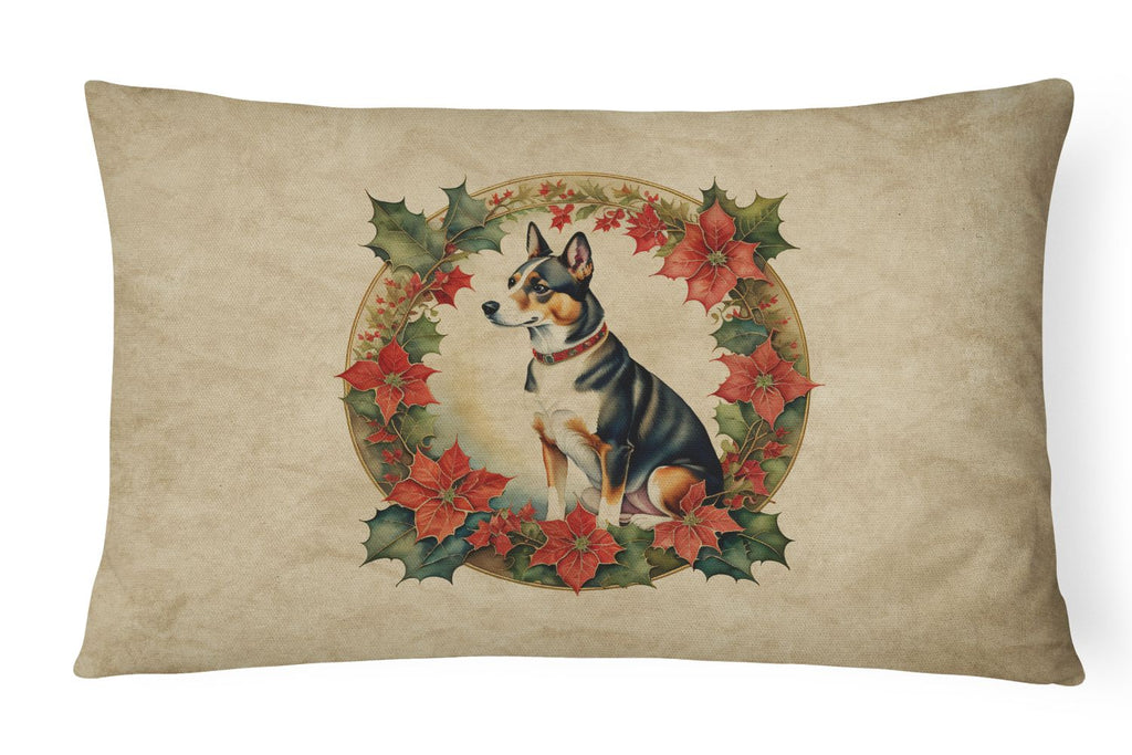 Basenji Christmas Flowers Decorative Throw Pillow