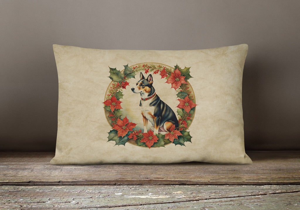 Basenji Christmas Flowers Decorative Throw Pillow
