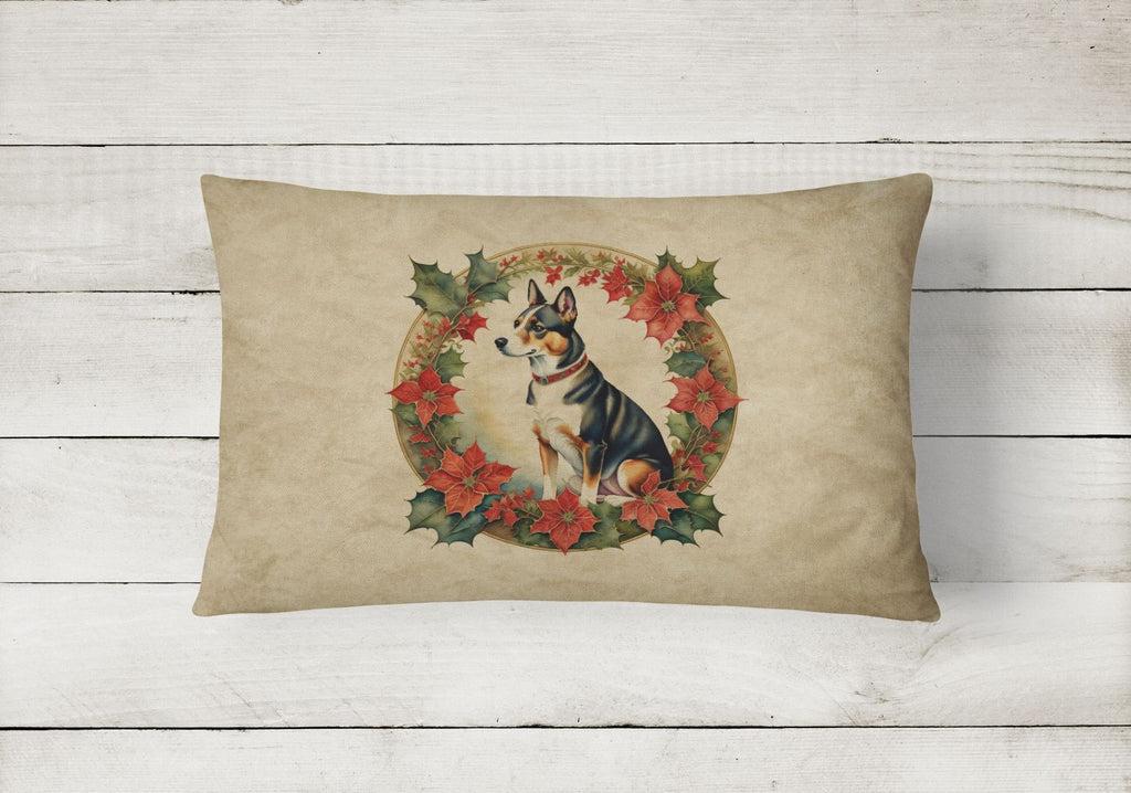 Basenji Christmas Flowers Decorative Throw Pillow