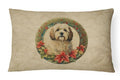 Havanese Christmas Flowers Decorative Pillow
