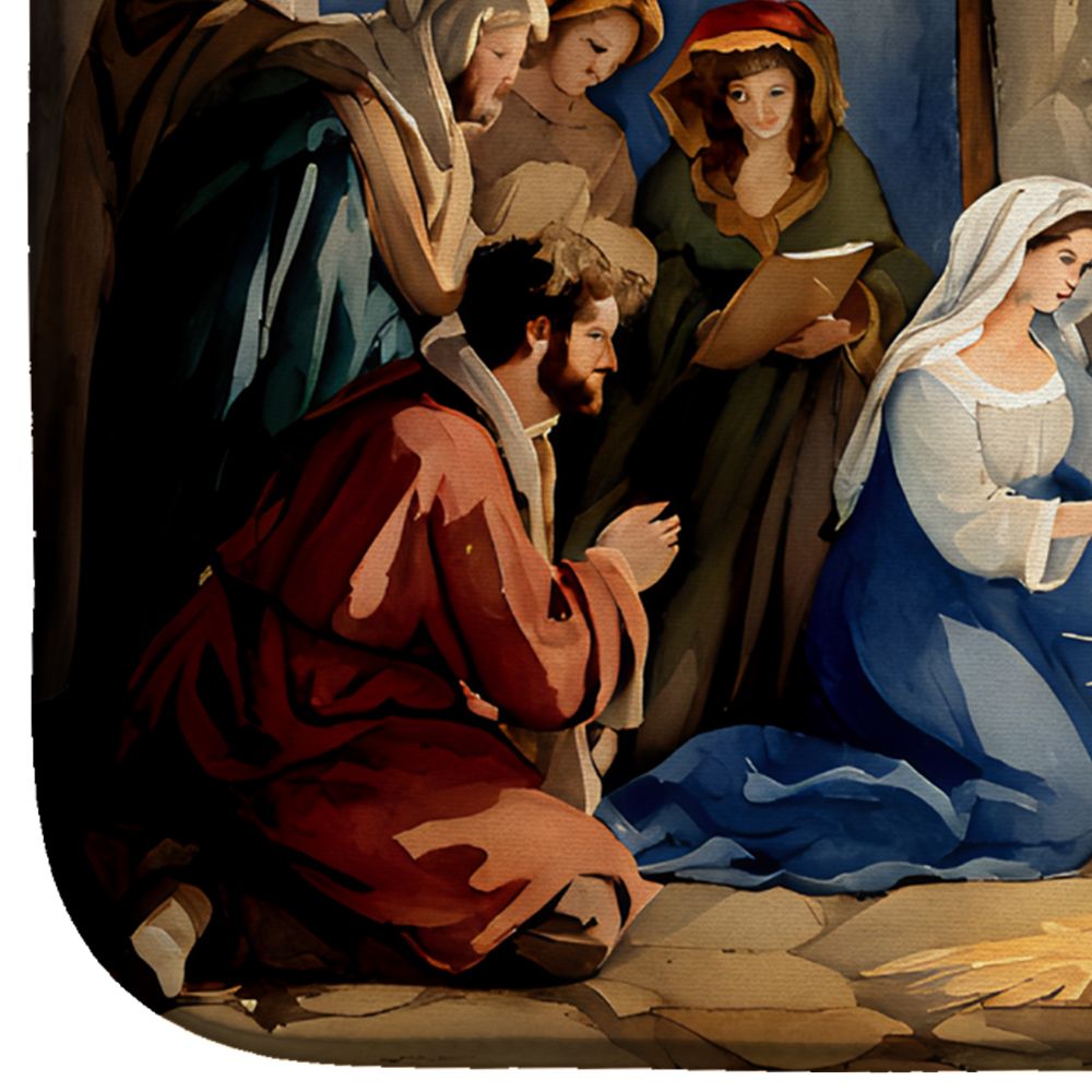 Nativity Scene Absorbent Dish Drying Mat