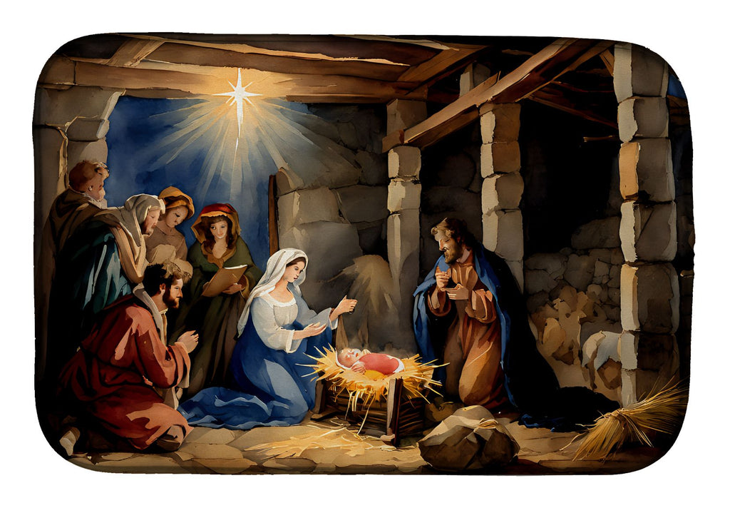 Nativity Scene Absorbent Dish Drying Mat