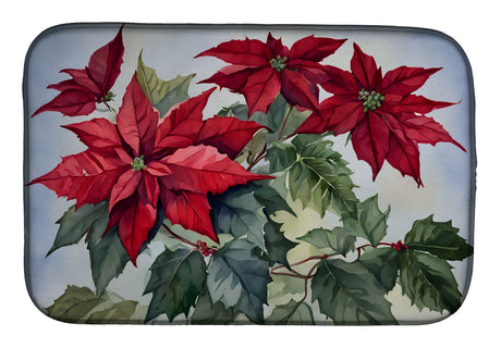 Christmas Poinsettia Dish-Drying Mat for the Counter
