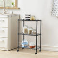 Chrome 3-Tier Utility Cart with Casters and Adjustable Shelves