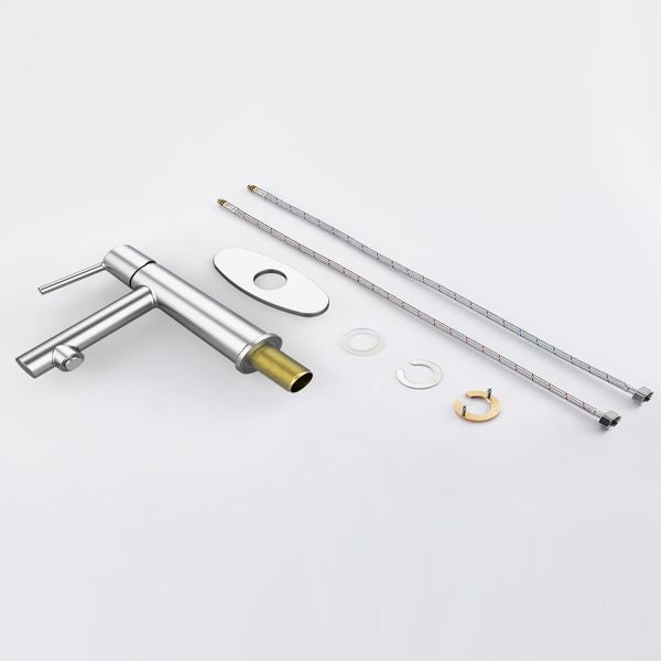 Chrome Single Handle Bathroom Faucet with Fountain & Flow Modes