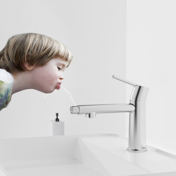 Chrome Single Handle Bathroom Faucet with Fountain & Flow Modes
