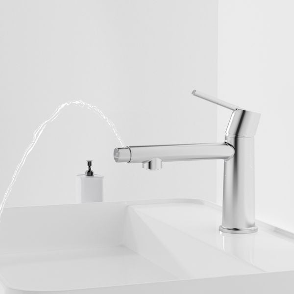 Chrome Single Handle Bathroom Faucet with Fountain & Flow Modes
