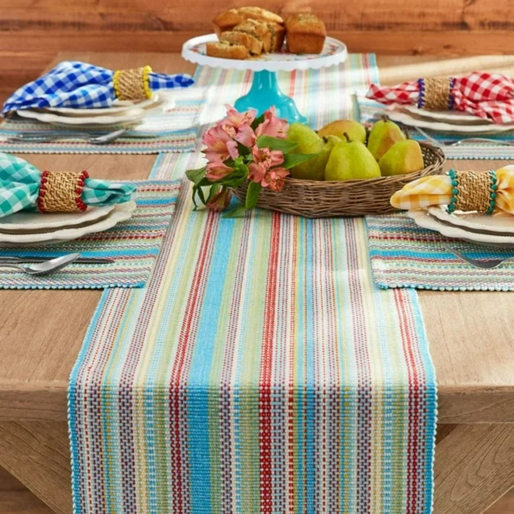 Multicolor Chunky Stripe Table Throw