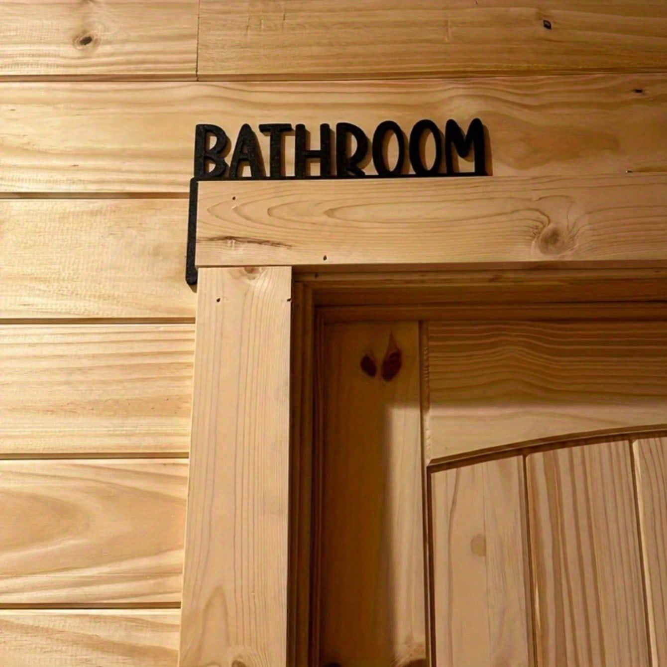 Farmhouse Style Bathroom Sign for Easy Restroom Identification