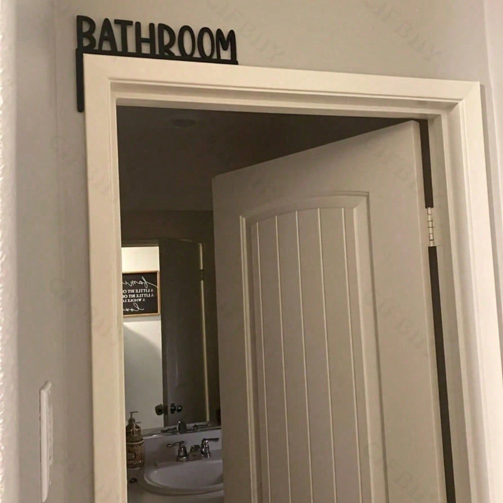 Farmhouse Style Bathroom Sign for Easy Restroom Identification
