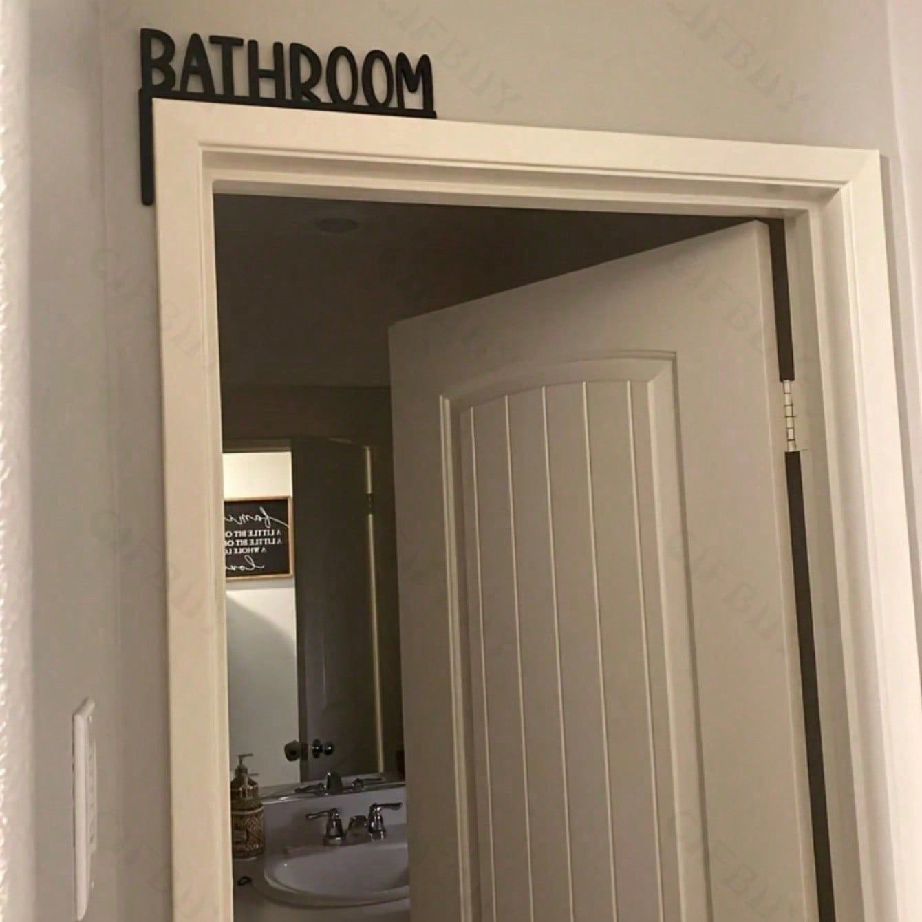 Farmhouse Style Bathroom Sign for Easy Restroom Identification