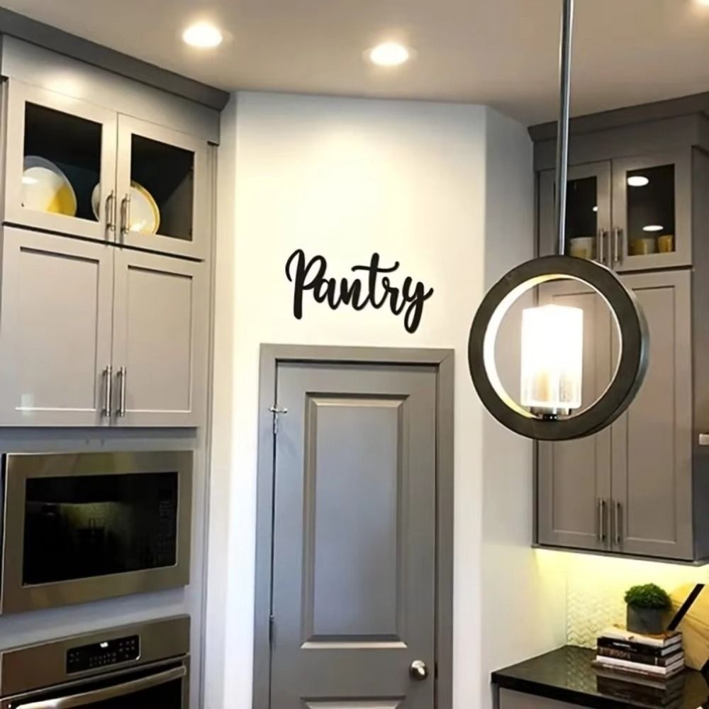 Matte Black Cursive Pantry Wall Sign