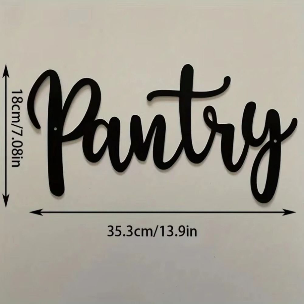 Matte Black Cursive Pantry Wall Sign