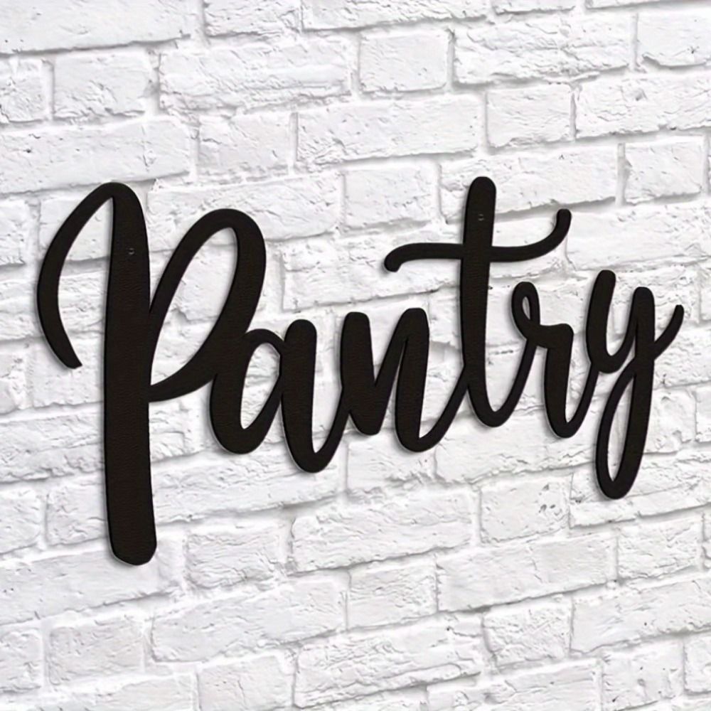 Matte Black Cursive Pantry Wall Sign