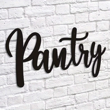 Matte Black Cursive Pantry Wall Sign