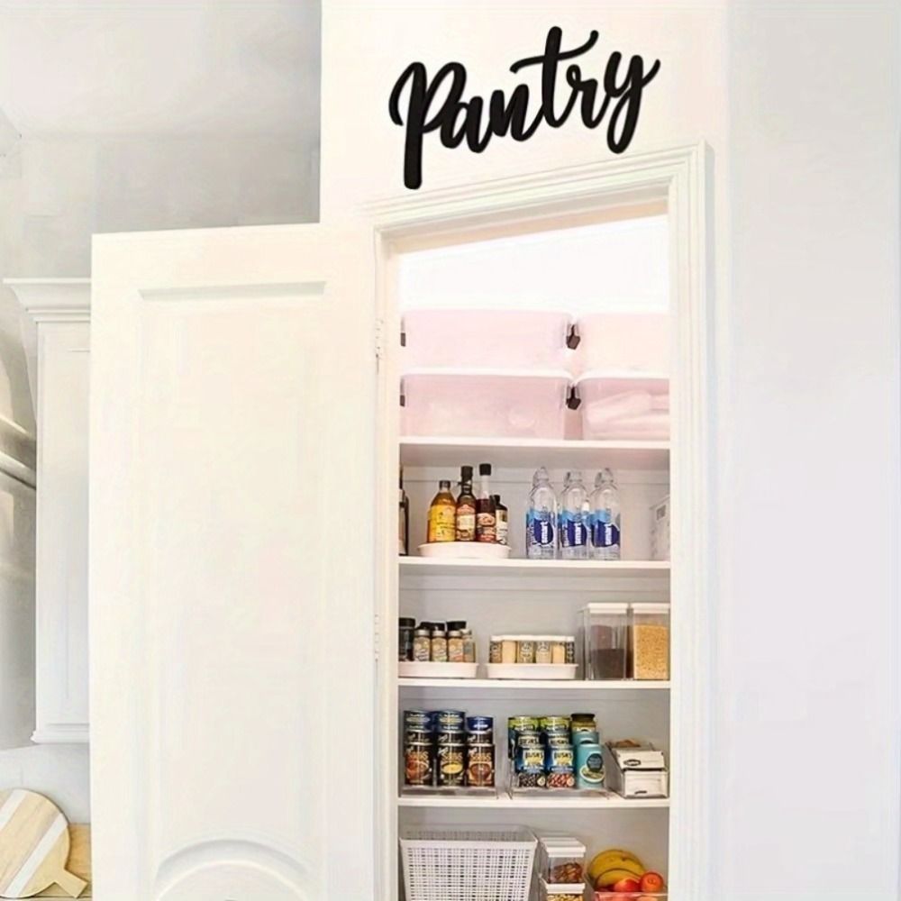 Matte Black Cursive Pantry Wall Sign