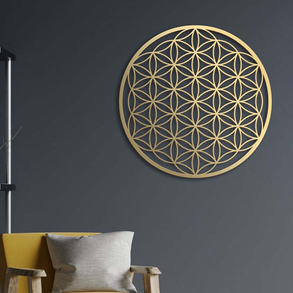 Lotus Wall Artwork – Metal Flower of Life Decoration