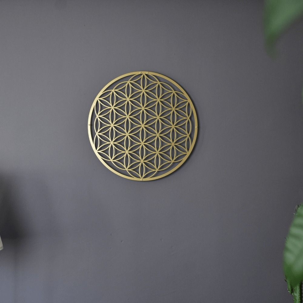 Lotus Wall Artwork – Metal Flower of Life Decoration