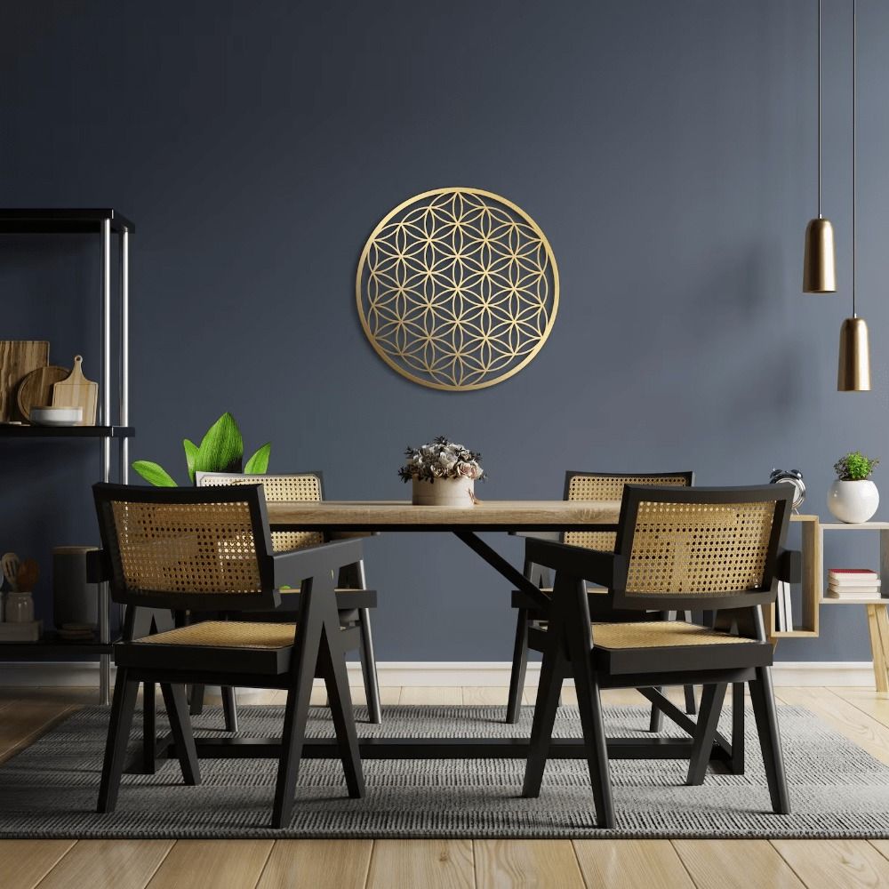 Lotus Wall Artwork – Metal Flower of Life Decoration