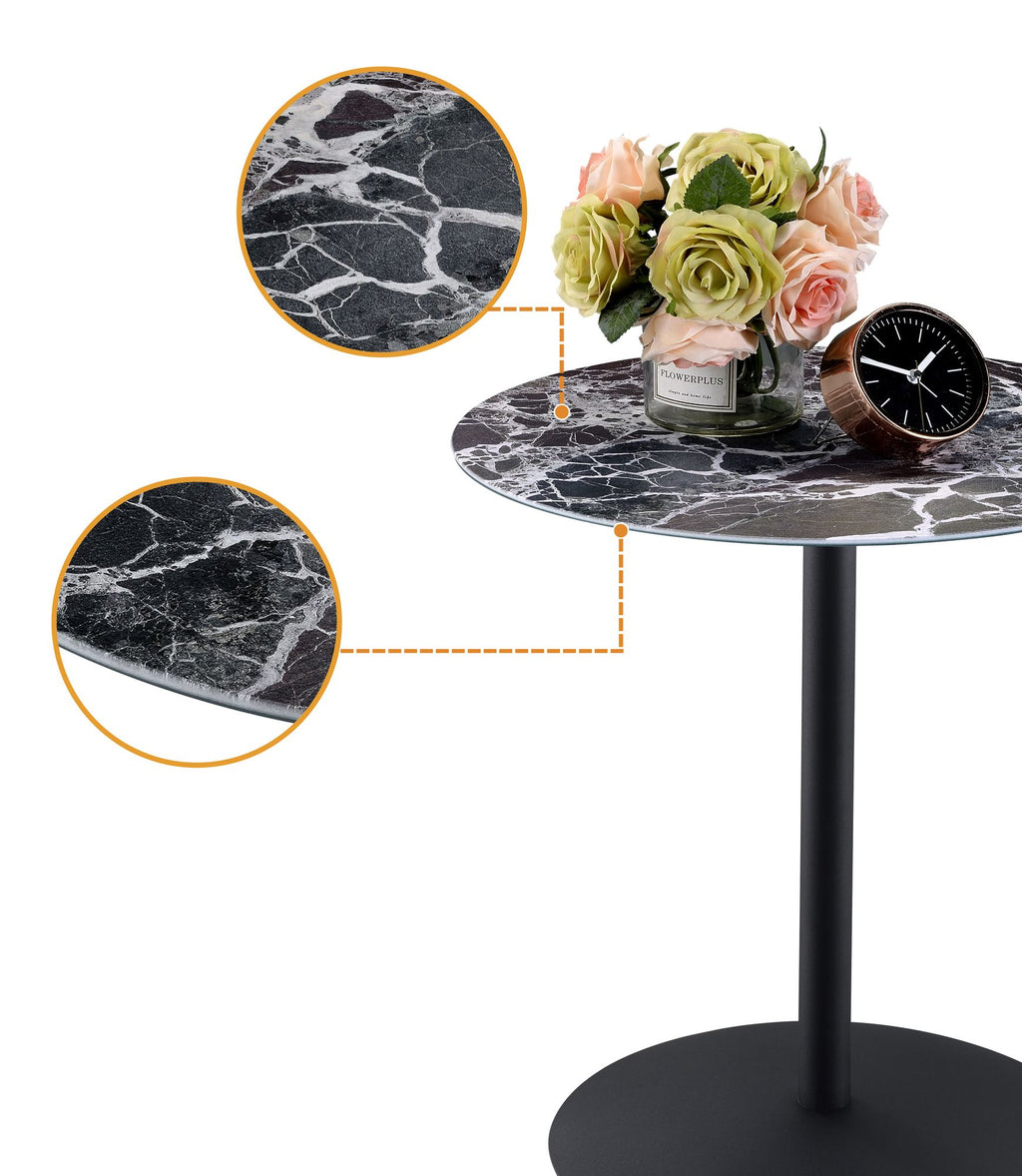 Circa Black Marble-Texture End Table