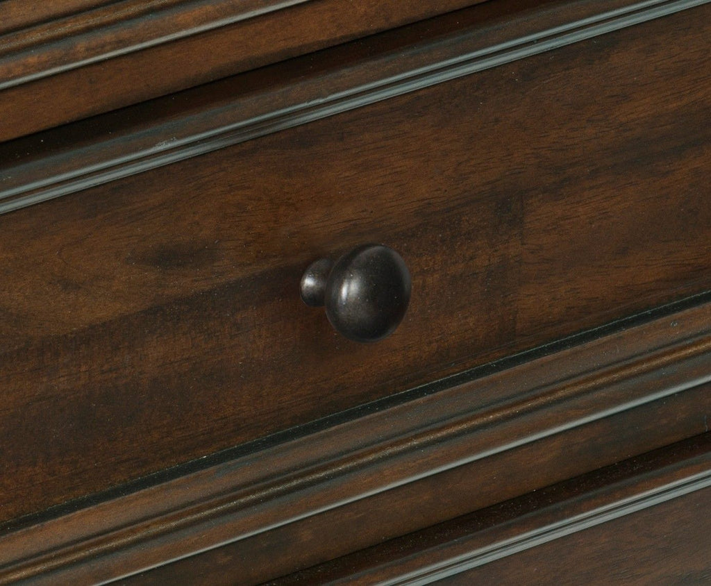 Classic Bedroom Brown Finish 1pc Chest of Drawers Mango Veneer Wood Transitional Furniture