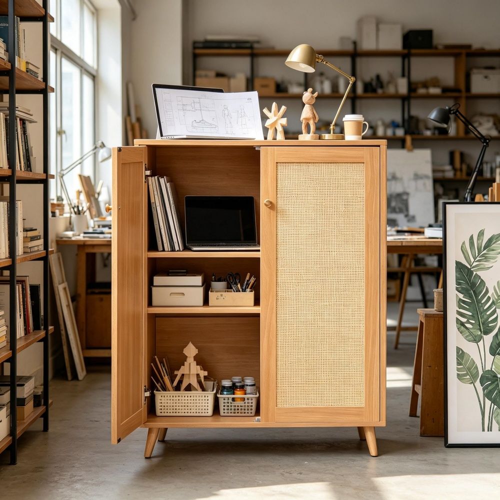 Classic Shoe Cabinet with Removable Middle Shelf