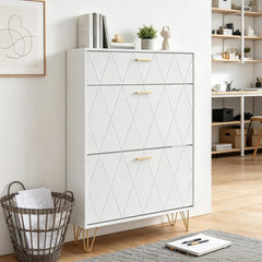 Classic Shoe Cabinet with Space-Saving Flip Drawers