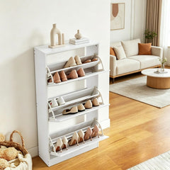 Classic Shoe Cabinet with Space-Saving Flip Drawers